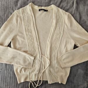 The Limited silk beaded cardigan sweater messing